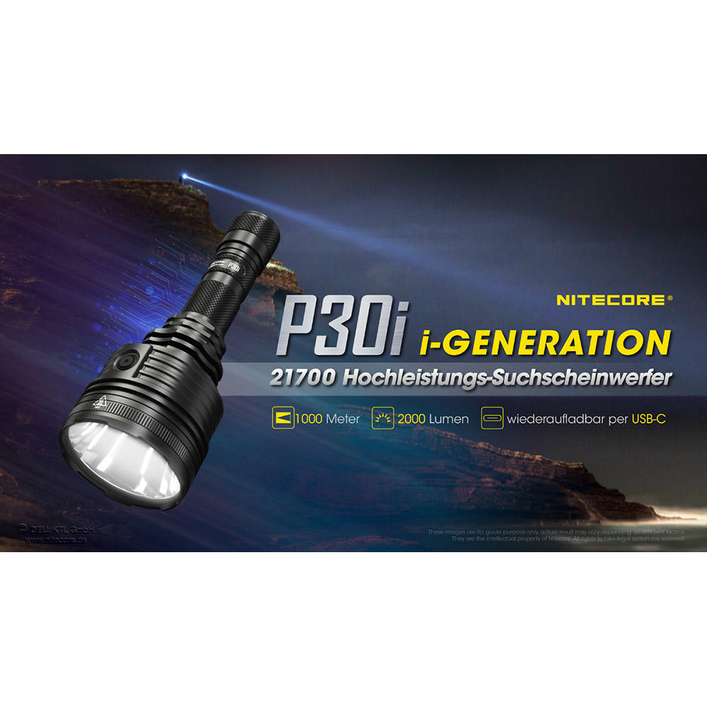 Set da caccia Nitecore® P30i V2, 2000 lm