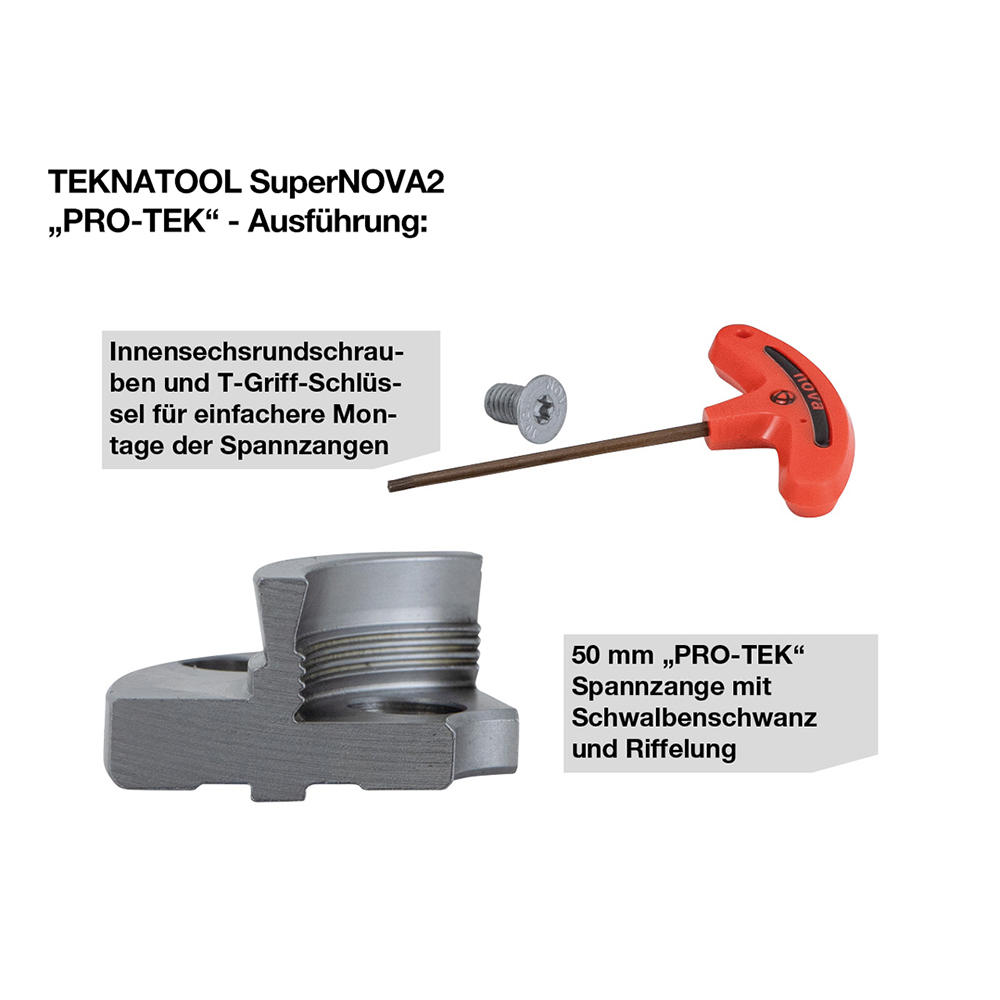Teknatool® Spannfutter SuperNOVA2™ PRO-TEK, mit 50 mm-Schwalbenschwanzbacken