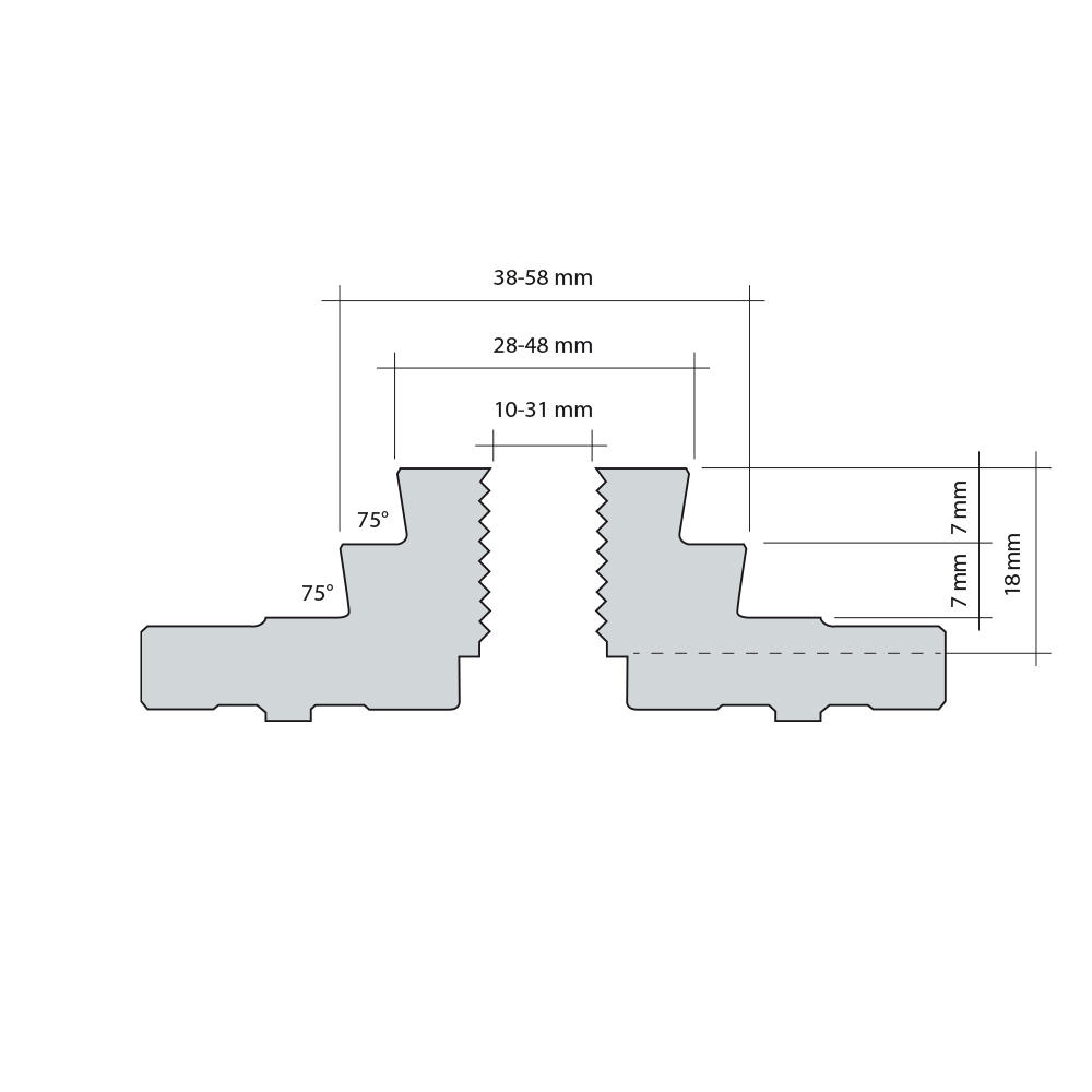 DICTUM® Zapfenbacken, zweistufig
