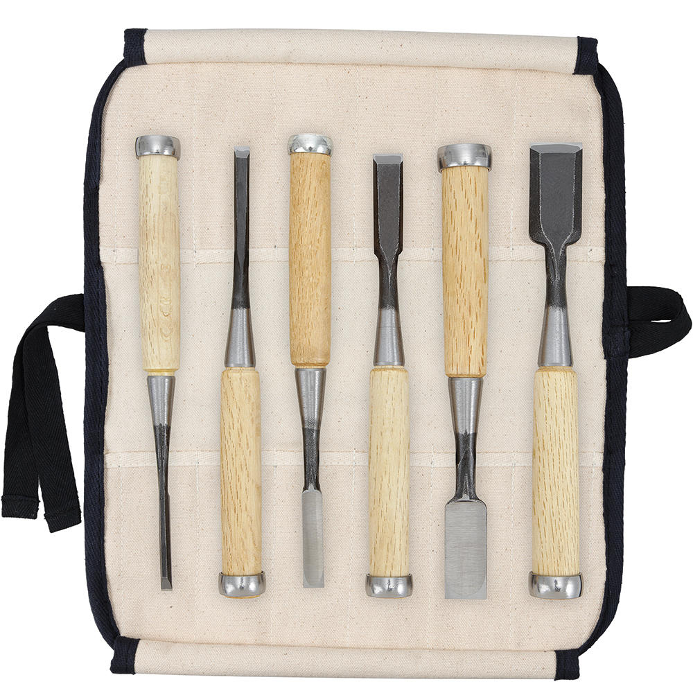 Oire Nomi Kashi, Chisels, 6-Piece Set in a Cotton Tool Roll