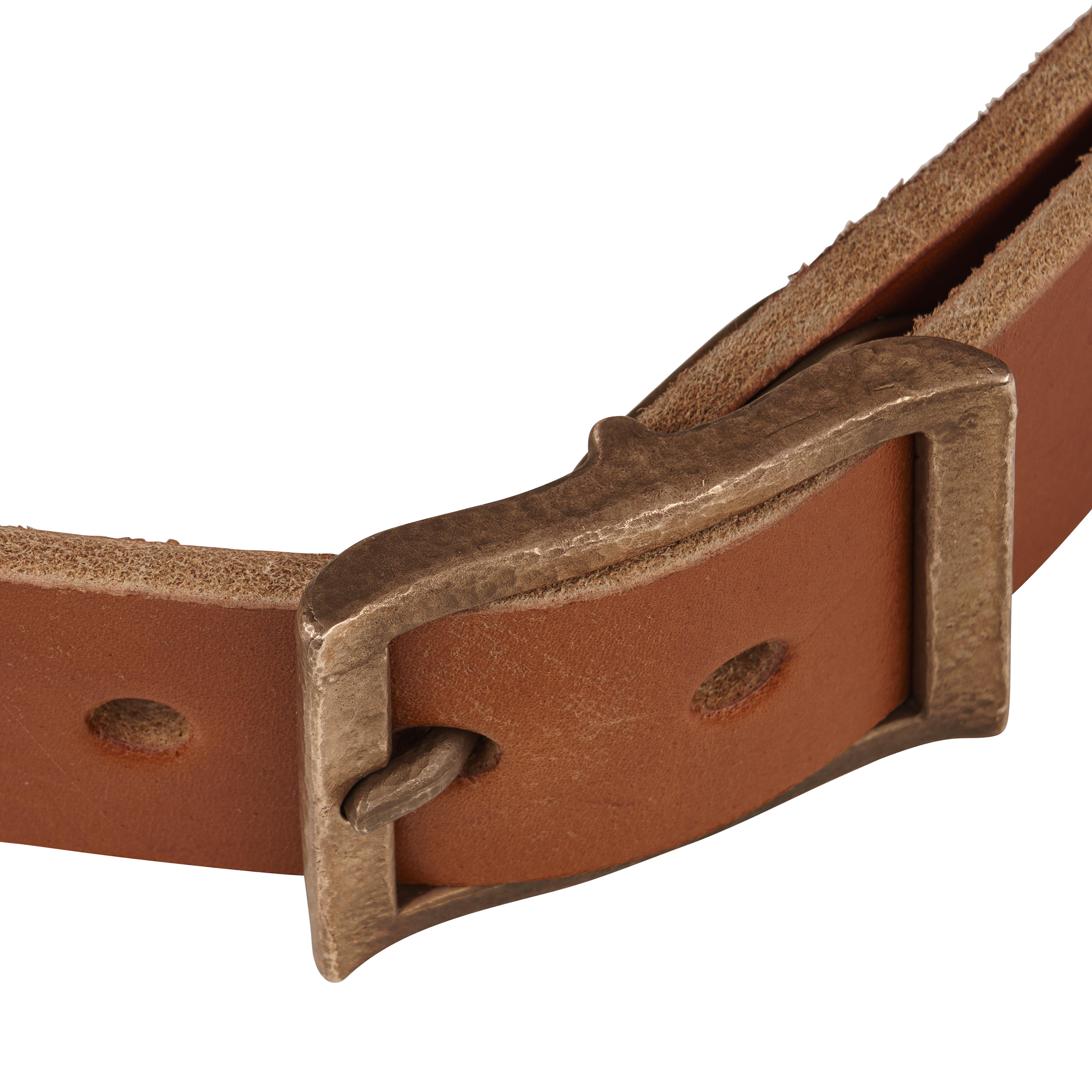Bertl Ox Leather Belt with Bronze Buckle