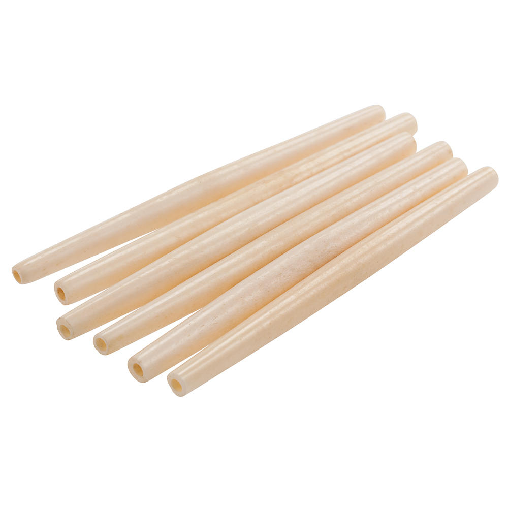 Perle in osso »Hairpipe«, colore naturale, 100 mm, 6 pezzi